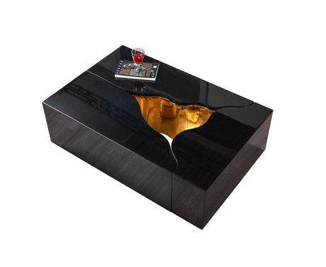 Leah Wood Black/gold 3-Piece Coffee Table - Ella Furniture