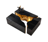 Leah Wood Black/gold 3-Piece Coffee Table - Ella Furniture