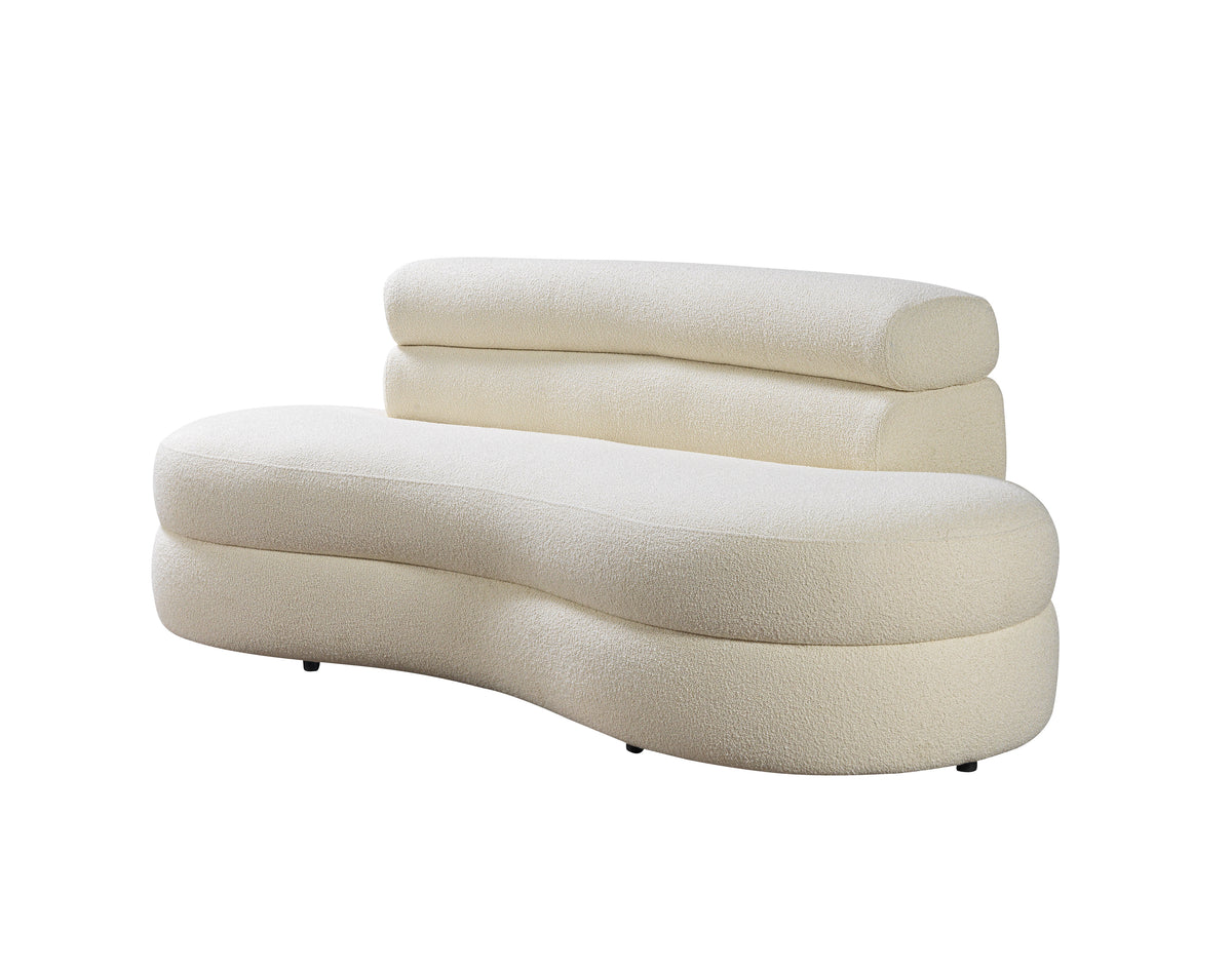 Sandy Ivory Boucle Loveseat