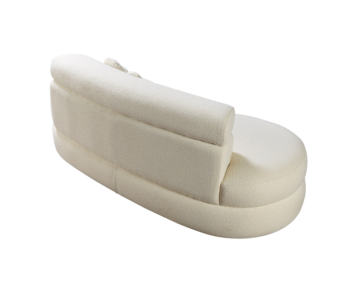 Sandy Ivory Boucle Loveseat