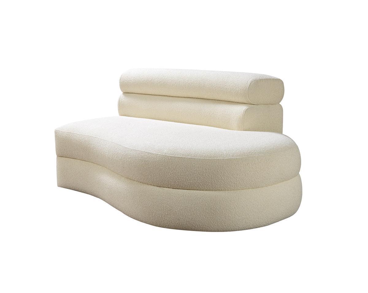 Sandy Ivory Boucle Curved Sectional - Ella Furniture