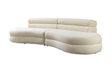 Sandy Ivory Boucle Curved Sectional - Ella Furniture