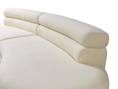 Sandy Ivory Boucle Curved Sectional - Ella Furniture