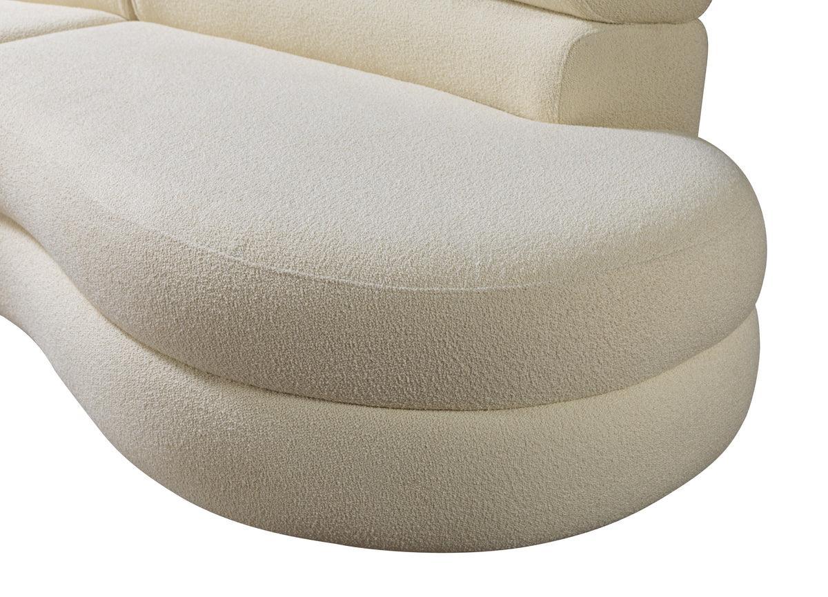 Sandy Ivory Boucle Curved Sectional - Ella Furniture