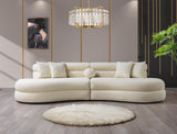 Sandy Ivory Boucle Curved Sectional - Ella Furniture