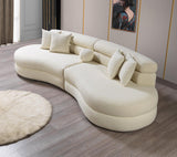 Sandy Ivory Boucle Curved Sectional - Ella Furniture