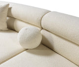 Sandy Ivory Boucle Curved Sectional - Ella Furniture
