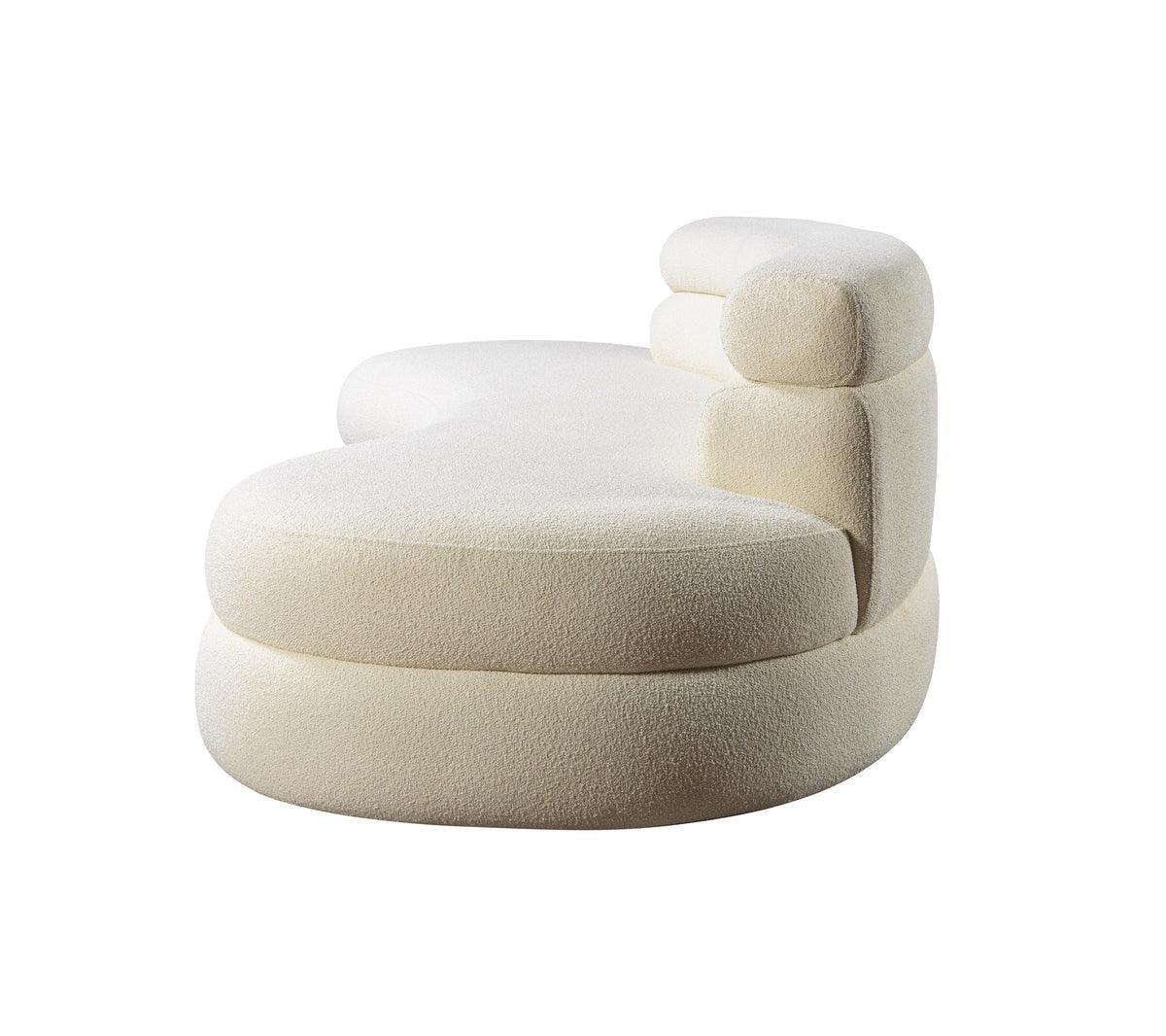 Sandy Ivory Boucle Curved Sectional - Ella Furniture