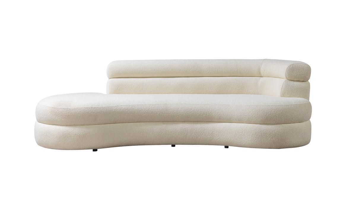 Sandy Ivory Boucle Chaise Lounge - Ella Furniture