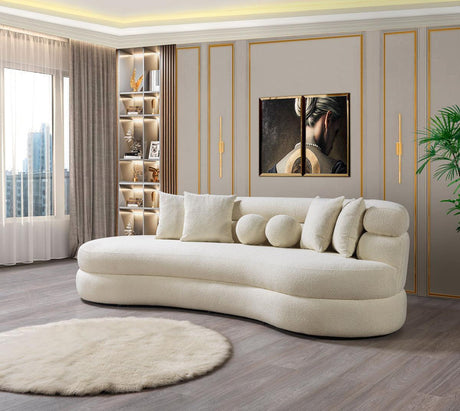 Sandy Ivory Boucle Chaise Lounge - Ella Furniture
