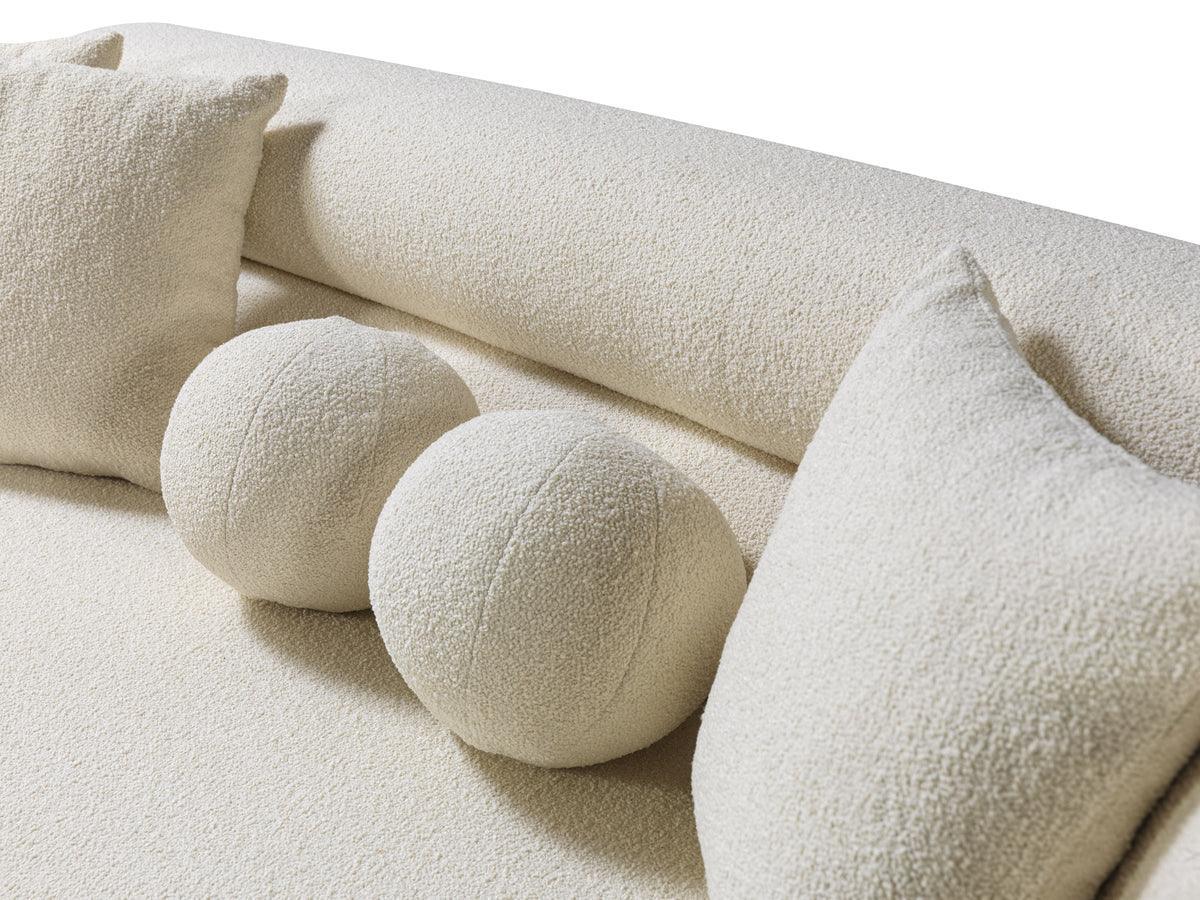 Sandy Ivory Boucle Chaise Lounge - Ella Furniture