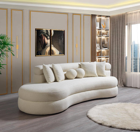 Sandy Ivory Boucle Chaise Lounge - Ella Furniture