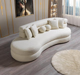 Sandy Ivory Boucle Chaise Lounge - Ella Furniture