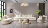 Sandy Ivory Boucle Curved Sectional - Ella Furniture