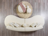 Sandy Ivory Boucle Curved Sectional - Ella Furniture