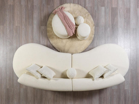 Sandy Ivory Boucle Curved Sectional - Ella Furniture