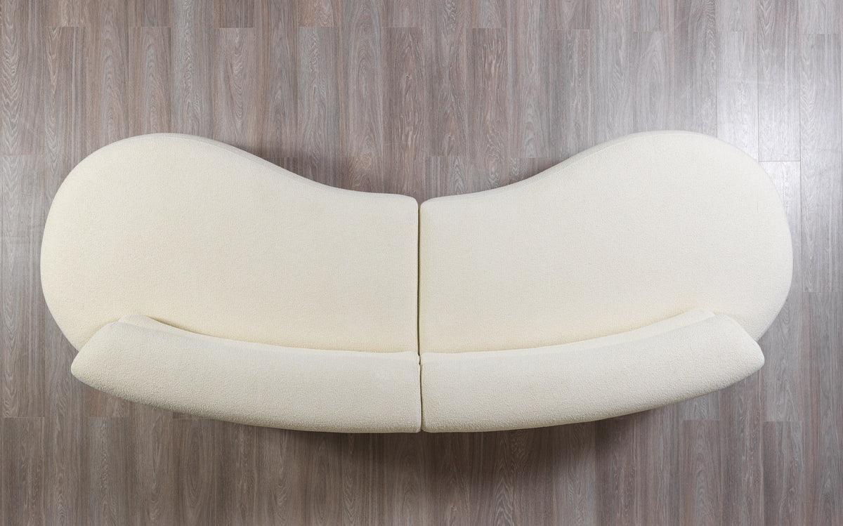 Sandy Ivory Boucle Curved Sectional - Ella Furniture