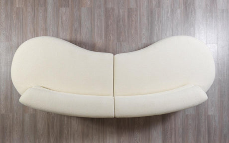 Sandy Ivory Boucle Curved Sectional - Ella Furniture