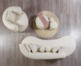 Sandy Ivory Boucle Chaise Lounge - Ella Furniture