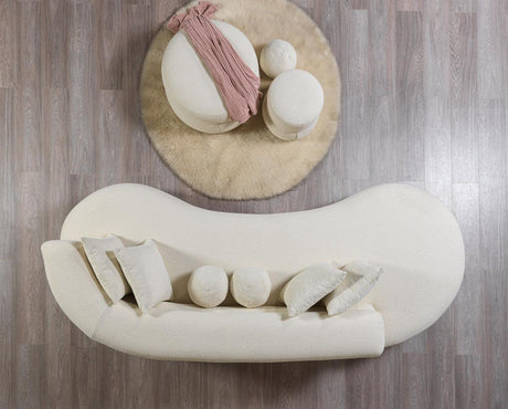 Sandy Ivory Boucle Chaise Lounge - Ella Furniture