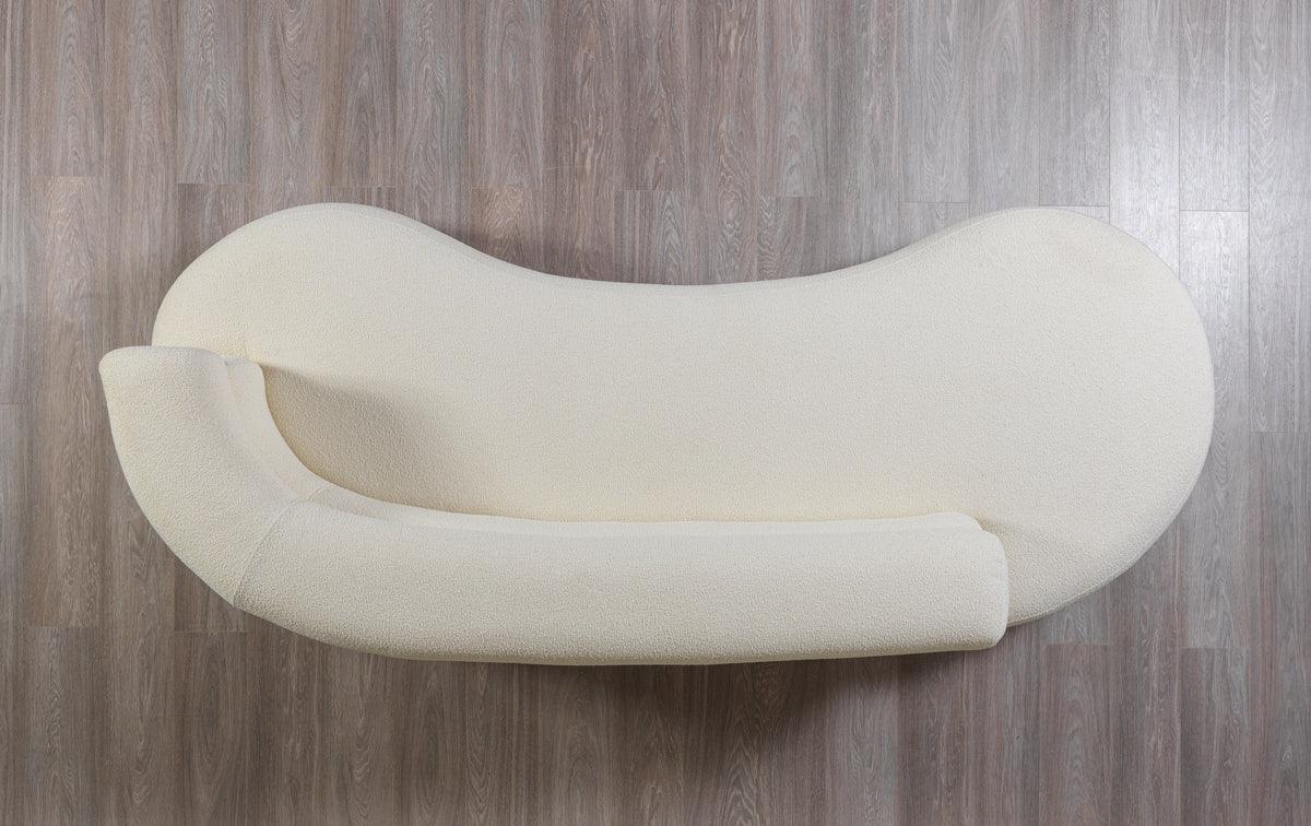 Sandy Ivory Boucle Chaise Lounge - Ella Furniture