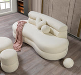 Sandy Ivory Boucle Loveseat