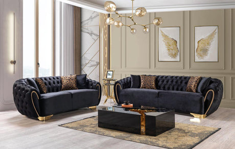 Leah Wood Black/gold 3-Piece Coffee Table - Ella Furniture