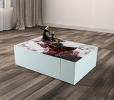 Leah White Marble 3-Piece Coffee Table