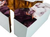 Leah White Marble 3-Piece Coffee Table
