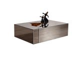 Leah Glass Bronze/gold 3-Piece Coffee Table - Ella Furniture
