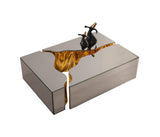 Leah Glass Bronze/gold 3-Piece Coffee Table - Ella Furniture