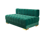 Mia Green Velvet Double Chaise Sectional