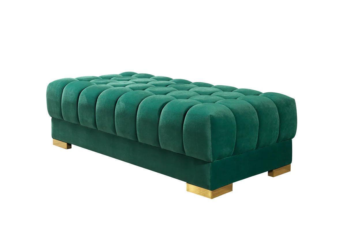 Mia Green Velvet Double Chaise Sectional