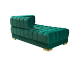 Mia Green Velvet Double Chaise Sectional