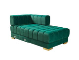 Mia Green Velvet Double Chaise Sectional