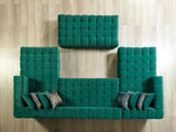 Mia Green Velvet Double Chaise Sectional
