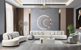 Olivia Ivory Boucle 2-Piece Curved Sectional - Ella Furniture
