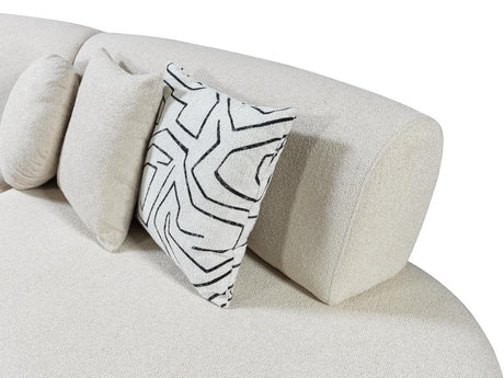 Olivia Ivory Boucle 2-Piece Curved Sectional - Ella Furniture