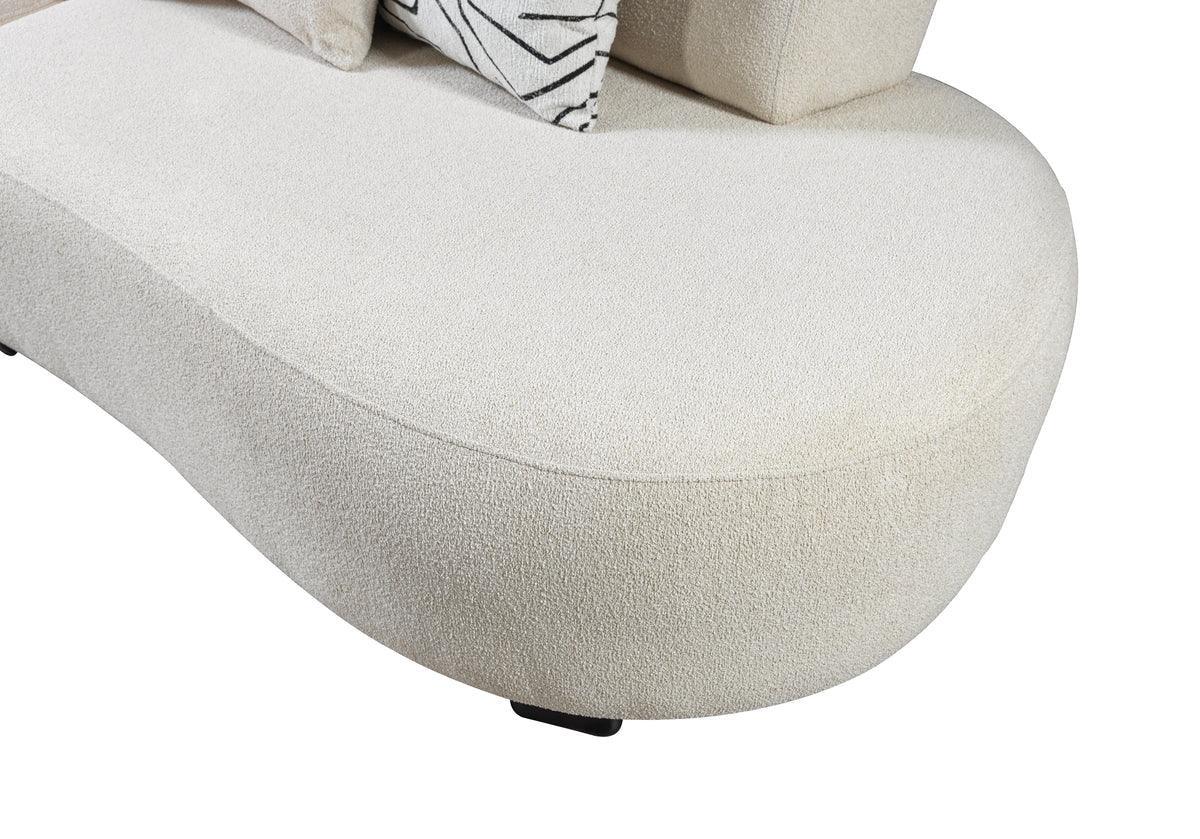 Olivia Ivory Boucle 2-Piece Curved Sectional - Ella Furniture