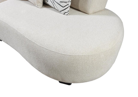 Olivia Ivory Boucle 2-Piece Curved Sectional - Ella Furniture