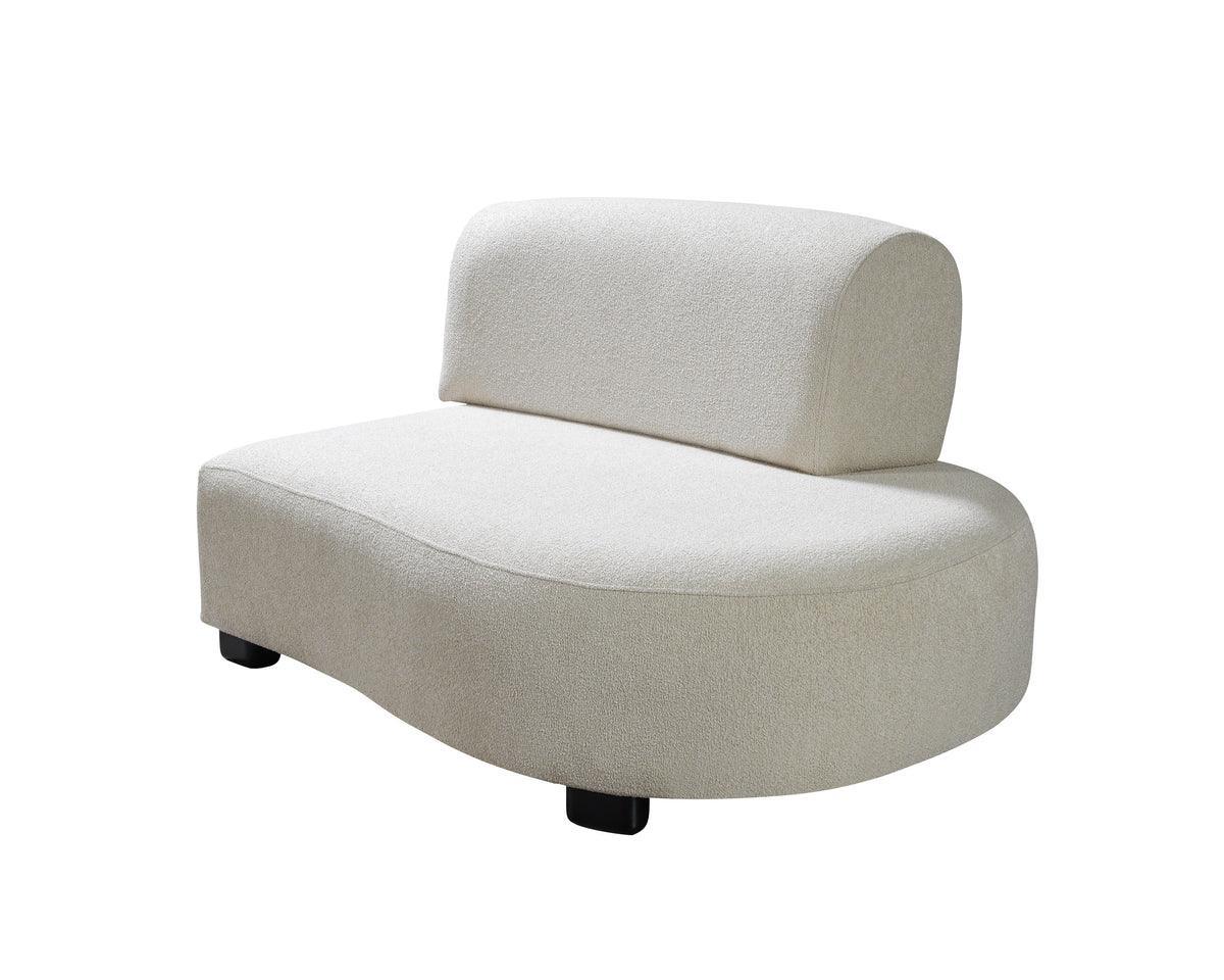 Olivia Ivory Boucle 2-Piece Curved Sectional - Ella Furniture