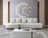 Olivia Ivory Boucle 2-Piece Curved Sectional - Ella Furniture
