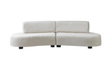 Olivia Ivory Boucle 2-Piece Curved Sectional - Ella Furniture