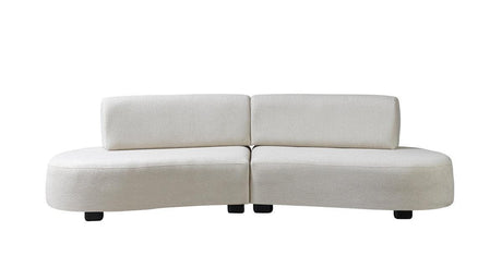 Olivia Ivory Boucle 2-Piece Curved Sectional - Ella Furniture