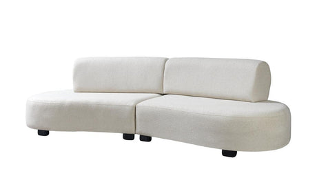Olivia Ivory Boucle 2-Piece Curved Sectional - Ella Furniture