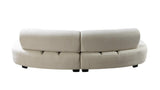 Olivia Ivory Boucle 2-Piece Curved Sectional - Ella Furniture