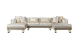 Ella Ivory Velvet Double Chaise Sectional - Ella Furniture
