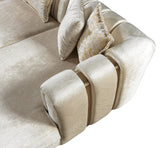 Ella Ivory Velvet Double Chaise Sectional - Ella Furniture