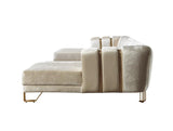 Ella Ivory Velvet Double Chaise Sectional - Ella Furniture