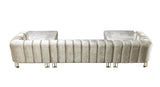 Ella Ivory Velvet Double Chaise Sectional - Ella Furniture